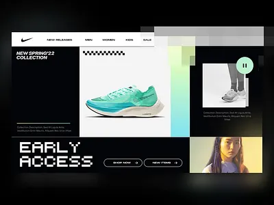 Experimental Nike redesign concept ⚡ after effects aftereffects animation dark design ecommerce inspiration landing motion nike pixels retro sport ui web