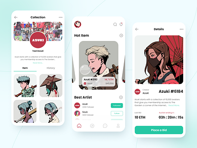 Anifti - Anime NFT Marketplace Mobile Apps anime anime nft artificial bitcoin clean clear crypto design ethereum light marketplace metaverse mobile mobile app nft platform smartphone ui uidesign uiux