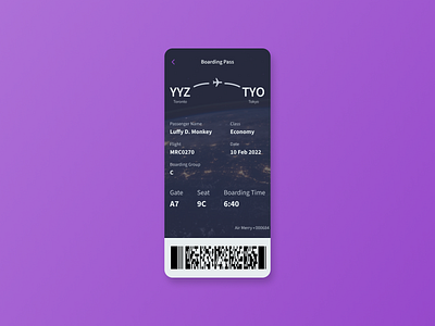 Boarding Pass boarding pass dailyui dailyui024 ui visual design