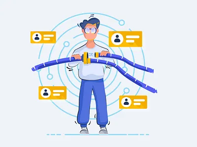 Data Linking card clean data design illustration linking minimal vector web website