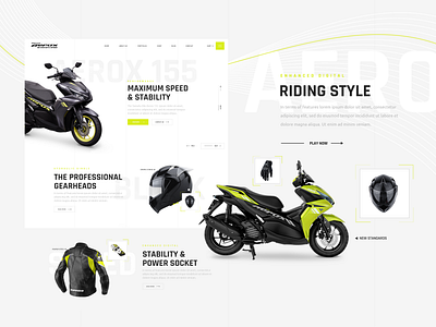 Motor Aerox Web App 🏍️ app banner colors design flat illustration landing page logo motor motor design pattern design supercar ui ui design uiux ux web web app website website design