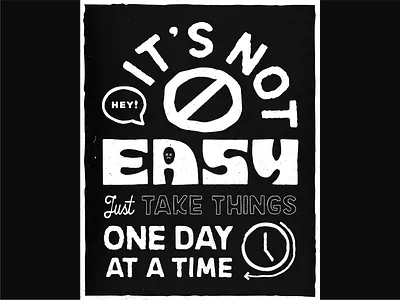 It's Not Easy illustration minimal typography vector