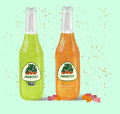 Jarritos Bottles Illustration colorful food and drink graphic design illustration jarritos soda