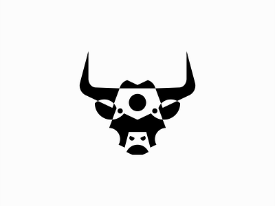 Geometric Bull Head Logo animal beef branding bull cattle design farm geometric icon identity illustration logo luxury mark ox power premium strong symbol vector