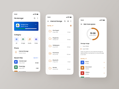 File Manager mobile app application clean design cloud storage design file explorer file management file manager files folder management app minimalism mobile mobile app mobile app design mobile apps mobile design mobile ui storage ui uidesign