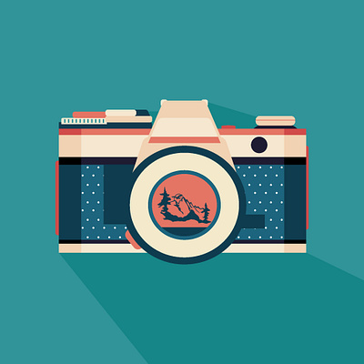 Retro camera branding camera flat illustration graphic design illustration retro camera vector