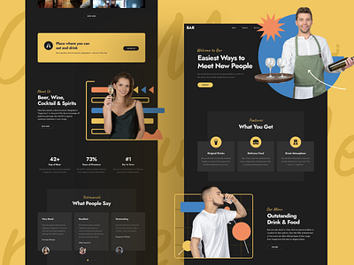 Bar Club Web Design Landing bar club design drink figma landing responsive sketch ui ux xd