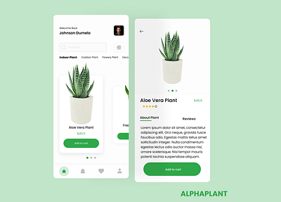 Alpha Plant app challenge daily design plant app plant ui plantapp plantui pllant app ui ui