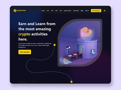 Crypto landing page redesign design ui ux web