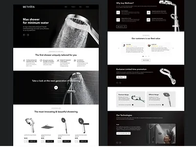 Bath appliance Website bath design equipment landing page minimal ui ui design ux ux design