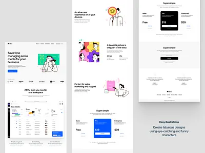 Easy illustrations ✌️ application craftwork design easy graphics hero illustration inspiration landing layout logo outline presentation ui vector web website
