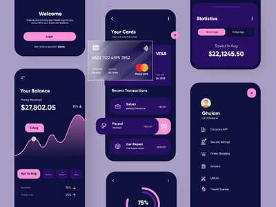 Payment Base App app branding design ui ux website design