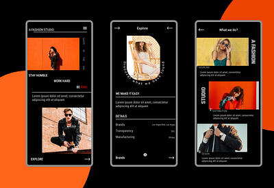 Fasion Studio App app branding design figma ui ux website design