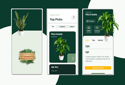 Gardening Mobile App design app branding design figma ui ux