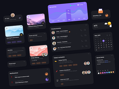 Task Management Dashboard - UI Components adobe xd dashboard design figma management task task list task management todo ui ui design ux