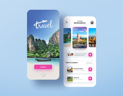 Travel Thailand mobile app UI concept figma mobile app sinthai sinthaistudio thailand travel ui