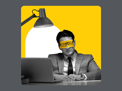 Tally working hours social post creative digital digital bank email gold hour late night long money post it note savings savings account social media social post tally tired work yellow