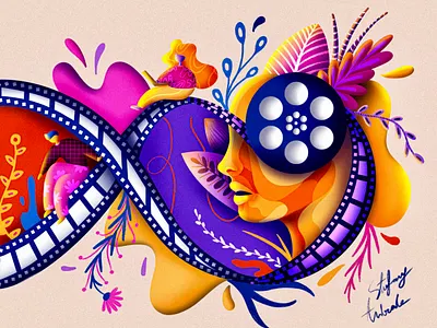 If life was a movie... color illustration nature procreate texture