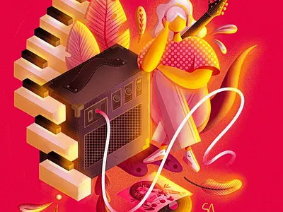 come with me color illustration nature procreate