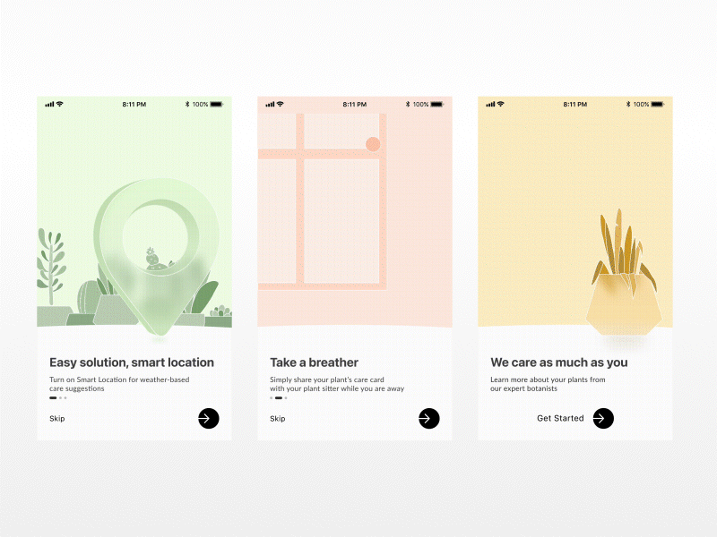 Onboarding | Botany Spells figma illustration mobile motion graphics onboarding screenui ui