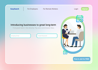 The Job portal platform design figma illustration typography ui