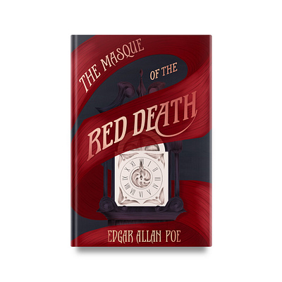 The Masque of the Red Death by Edgar Allan Poe book cover design illustration lettering typography