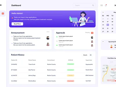 Healthcare - Dashboard admin dashboard design healthcare light theme login signup ui design uiux user experience