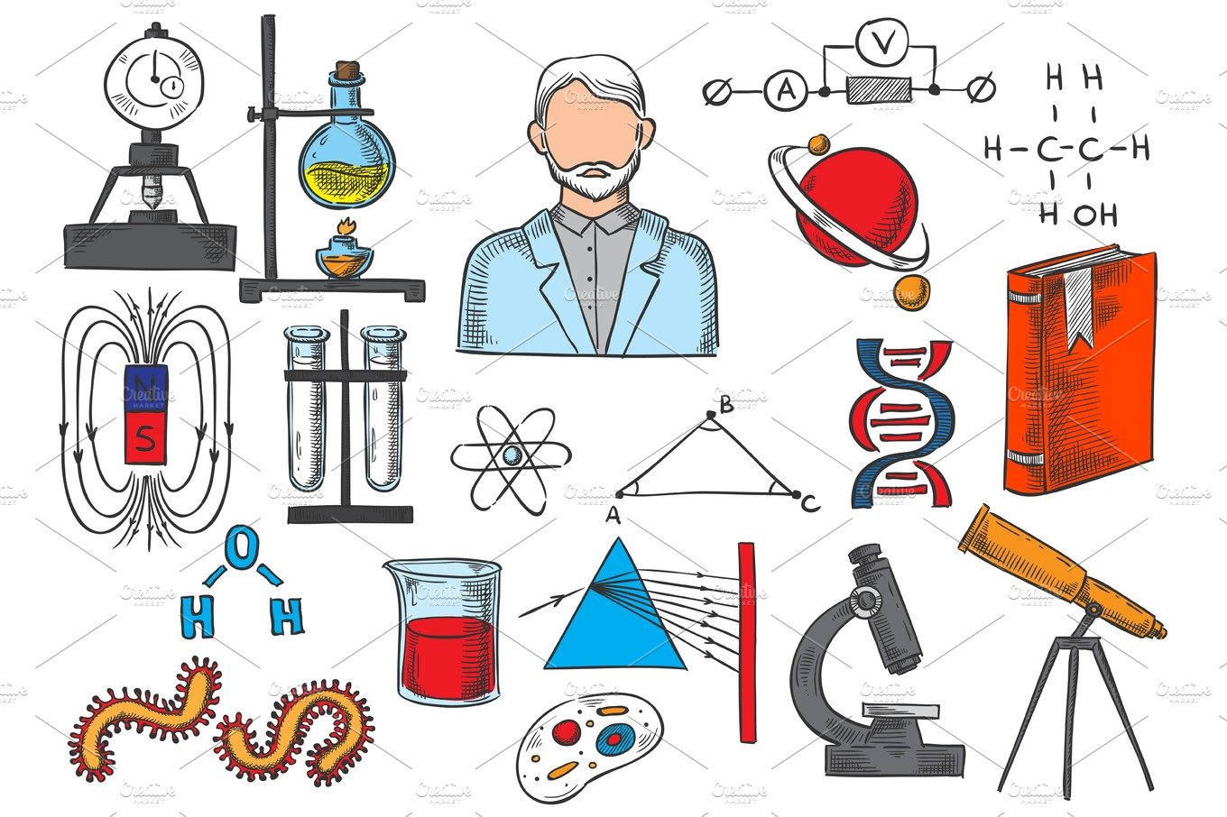 Science Items Vector Sketch Icons By Vector Tradition SM On Dribbble