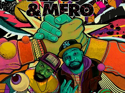 Desus & Mero for Showtime cbs colors desusandmero energy flow illustration joy poster showtime television textures