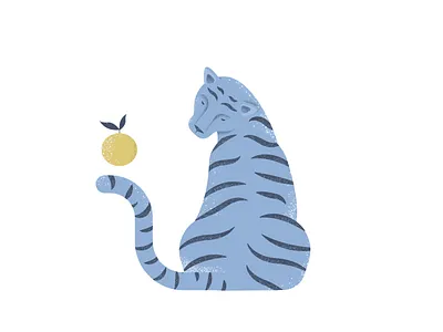Blue Tiger adobe illustrator animal blue character design drawing illustration print tiger vector vectorart vectorgraphics