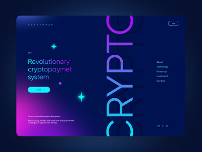 Cryptopayment system - landing page design landing landingpage logo site ui uidesign vector webdesign