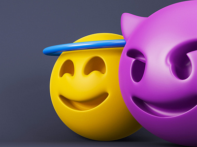 Good vs Bad 3d 3d art 3d emoji 3d illustration abstract bad colorful design digitalart emoji good good vs bad illustration