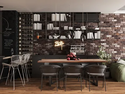 BRICK CONCEPT 3d 3dsmax autocad brick corona design house industrial interior interior architecture