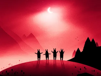 New Moon (NFT) animals art crypto design draw drawing forest illustration metaverse moon mountain nature nft nftart nfts night opensea sky universe worship