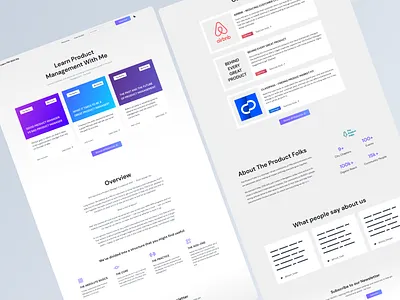 Learn Product Management App Design (Light Mode) app design landing page light mode product product management ui