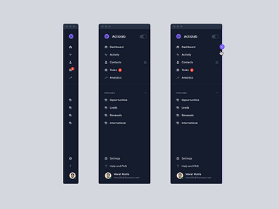 Dark Mode. Collapsed menu for admin panel admin panel dark mode dashboard menu product design ui ux