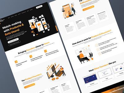 Product Demo Landing Page for Founders & Product Managers beta users design founders landing page product product management testing ui users
