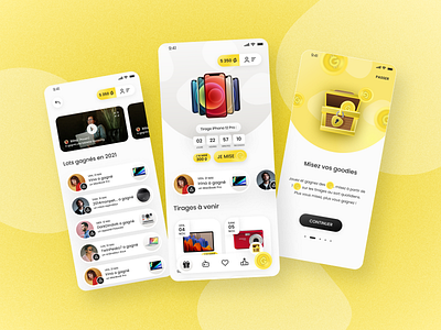 Lottery app - UX/UI & development app art direction design game illustration tkt ui ux website