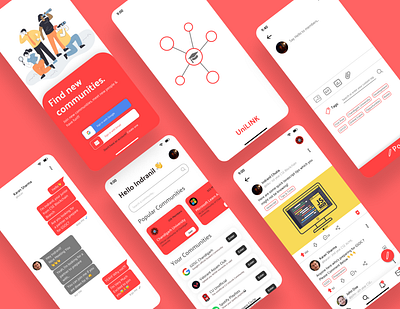 UniLink - Discover Communities android app chat chatrooms clubs college community design education forms ios latest login mobile search social media tags twitter ui ux
