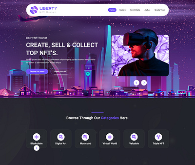 NFT Market Landing Page agency creative creative design crypto design graphic design illustrator nft ui web web design webdesign