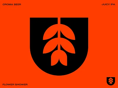 Flower Shower beer beer label brazil croma beer flower garden icon iconography ipa juicy ipa leaf leaves letter u logo nature symbol tulip type typography u