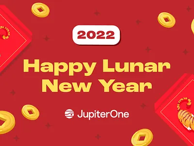 2022 Happy Lunar New Year coins gold good luck illustration jupiterone lunar new year lunarnewyear red yellow