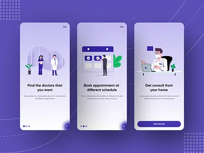 Doctor Appointment App app appdesign appointment care covid design doctor doctorbook figma health homecare onboarding online splash telemedicine ui uidesign userinterface uxdesign vector