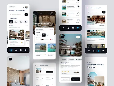 Hotel & Resort Booking Mobile App (Light Version) airplane airport booking app dotpixel agency flight flight booking hotel booking hotel booking app mobile app design product rent app resort room booking ticket tour app travel agency travel app travel booking app truism app vacation