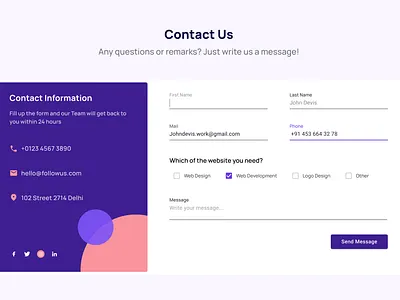 Daily UI- Contact Us dailyui ui