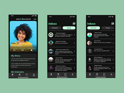 Earth Love United - Mobile Application app design earth love mobile product design ui united ux