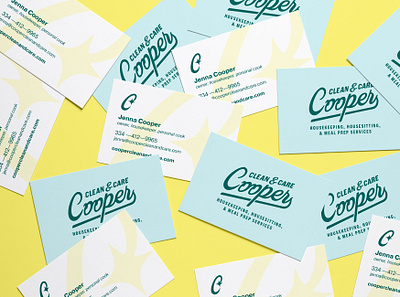 Cooper Clean & Care branding business card citrus clean cleaning housekeeping identity retro vintage