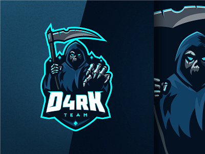 D4rk Team (logo) branding cartoon cartoon logo character character design character logo e sport e sport logo e sports e sports logo esport esport logo esports esports logo logo logo design mascot mascot logo reaper skull