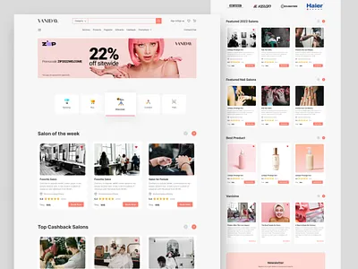 Vaniday Website Redesign branding cricssain design design ui ecommerce fashion fashion design hero section hero section ui illustration landing page logo ui ui design ui ux web web ui web ui design