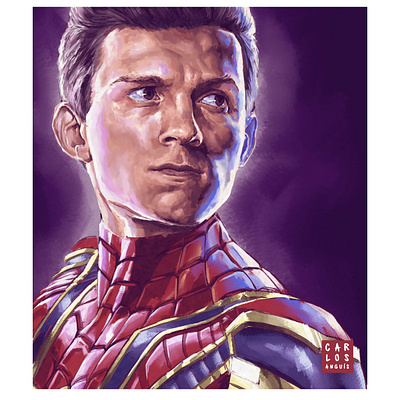 Tom Holand WIP adobe photoshop advertising art creative digital art editorial face fanart illustration people peter parker portrait poster spiderman